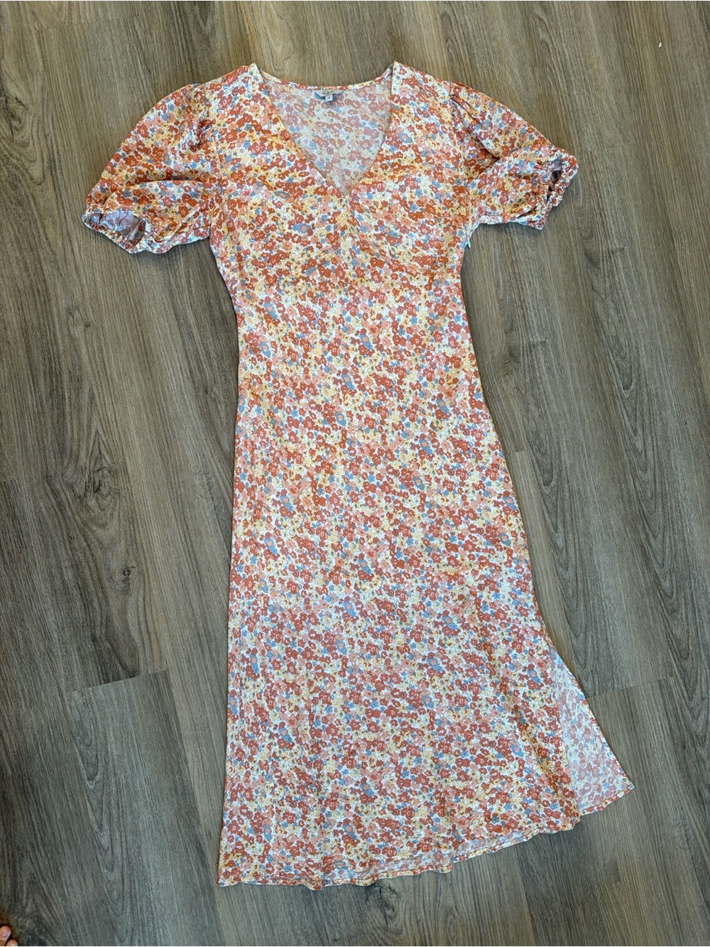 Rails Floral Midi Dress in Coral and Cream